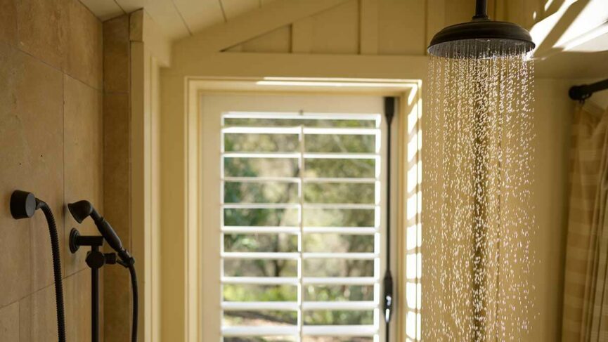 Poetry Inn Robert Frost Suite Outdoor Waterfall Shower {{brizy_dc_image_alt imageSrc=